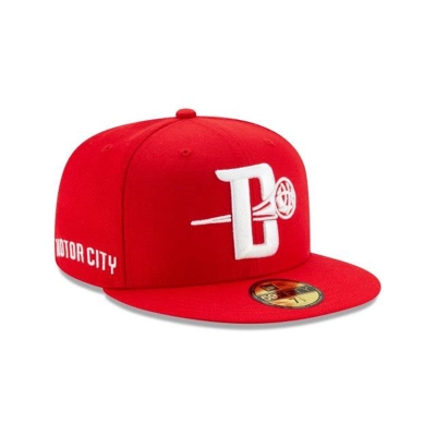 Red Detroit Pistons Hat - New Era NBA 2019 NBA Authentics City Series Alt 59FIFTY Fitted Caps USA2134967